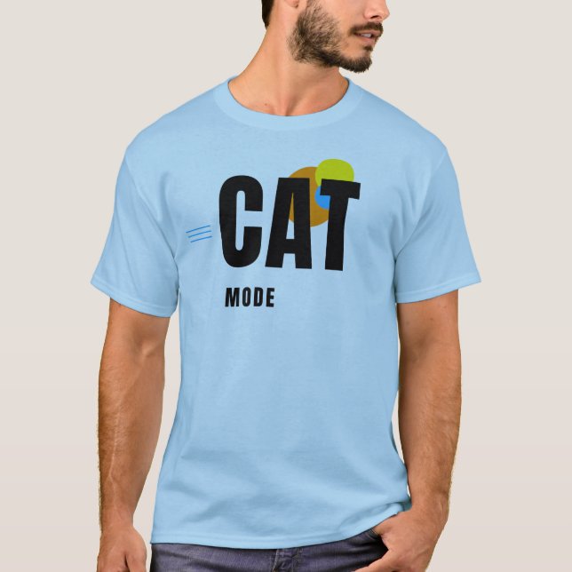 KATT MODE | Modern Kattälskare Grafisk Design T Shirt (Framsida)