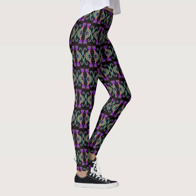 Katt Mönster med stor slagsida Leggings (Höger)