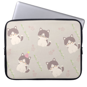 katt-mönster-skåp för bärbara datorer laptop fodral