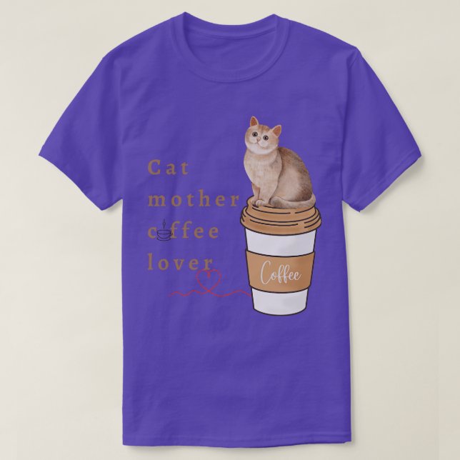 Katt mor kaffe älskare 109 t shirt (Design framsida)
