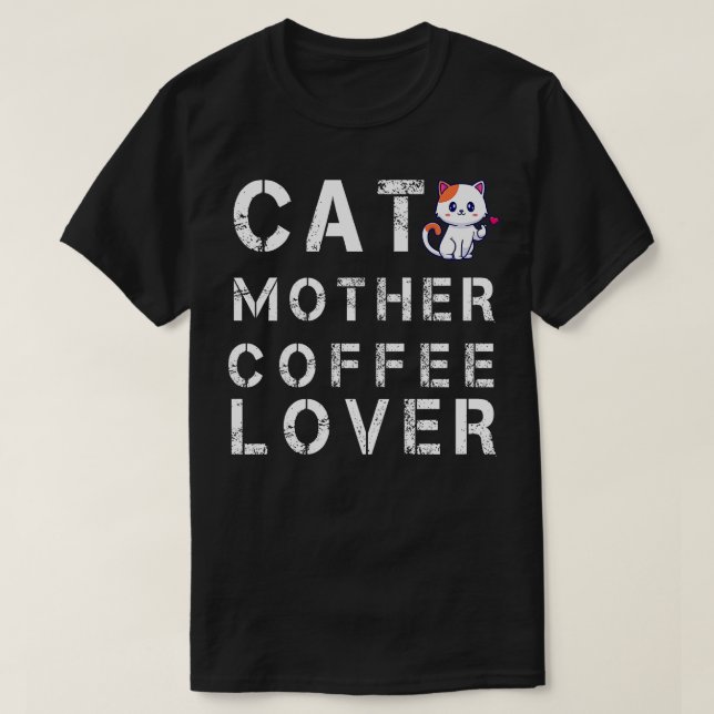 Katt mor kaffe älskare 119 t shirt (Design framsida)