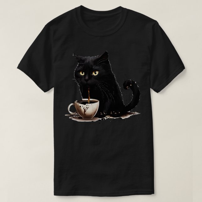 Katt mor kaffe älskare 38 t shirt (Design framsida)