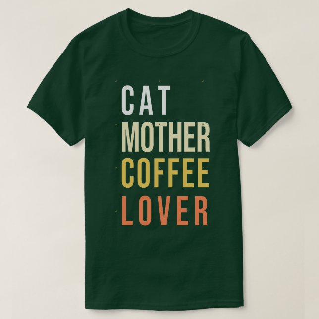 Katt mor kaffe älskare 69 t shirt (Design framsida)