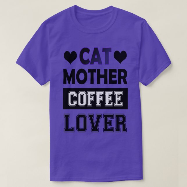 Katt mor kaffe älskare 85 t shirt (Design framsida)