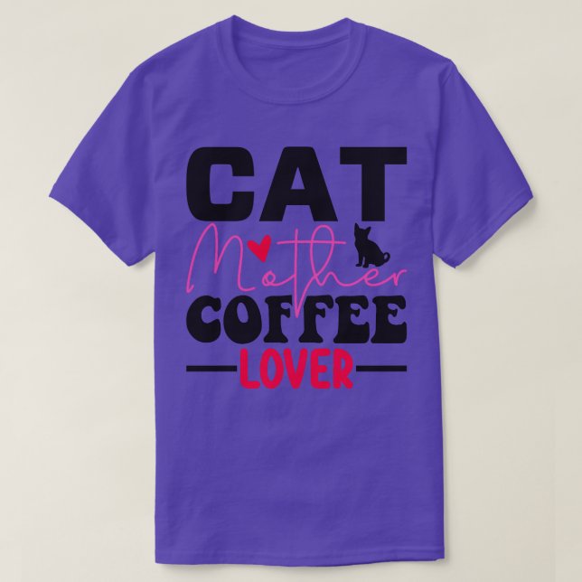 Katt mor kaffe älskare 94 t shirt (Design framsida)