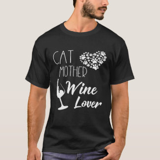 Katt Mor Vin Älskare, hjärtkärl Fullt i Tassar T Shirt