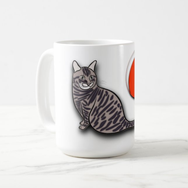 Katt Möter hela månen Kaffemugg (Framsida vänster)