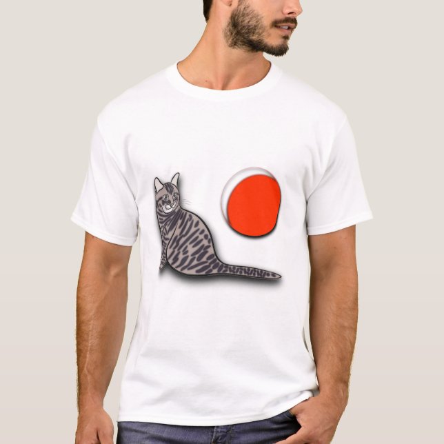 Katt Möter hela månen T Shirt (Framsida)