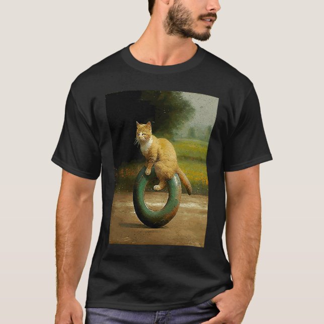 Katt Motorcykel Munk T Shirt (Framsida)