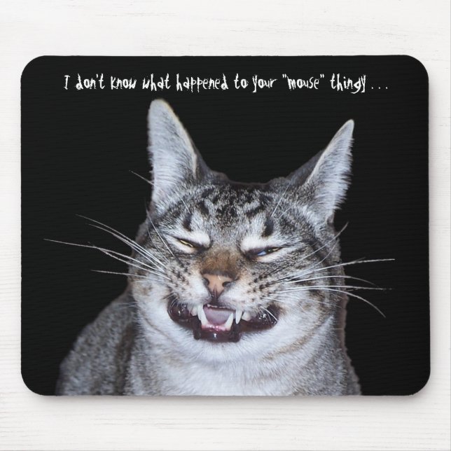 Katt ’Mouse saknas’ Mousepad Musmatta (Framsidan)