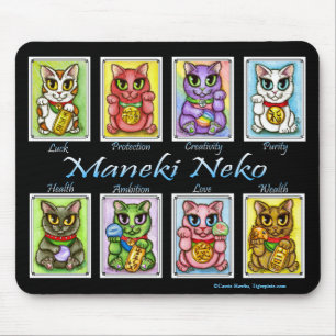 Katt Mousepad för fantasi för Maneki Neko lycka Musmatta