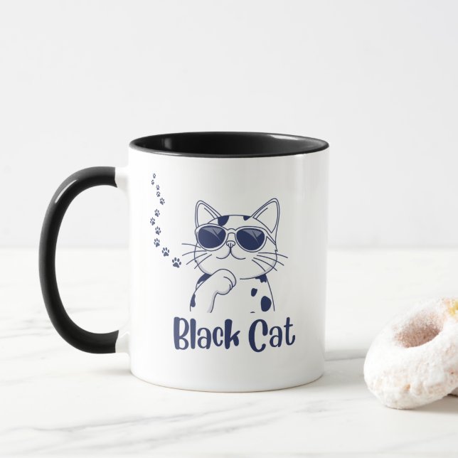 katt Mugg (Med munk)