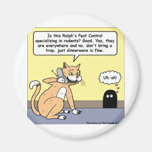Katt & Mus Porslin Roliga Tecknade Gåvor & T-shirt Magnet