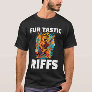 Katt Musik Gitarr Riff Rock Päls Tastisk Riffs Rol T Shirt