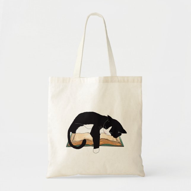 Katt Nap, katt-totebag, tote-for-catmoms Tygkasse (Framsidan)