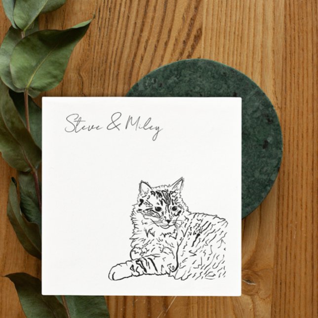 Katt Napkins för bröllop cocktail Napkin Pappersservett (Skapare uppladdad)