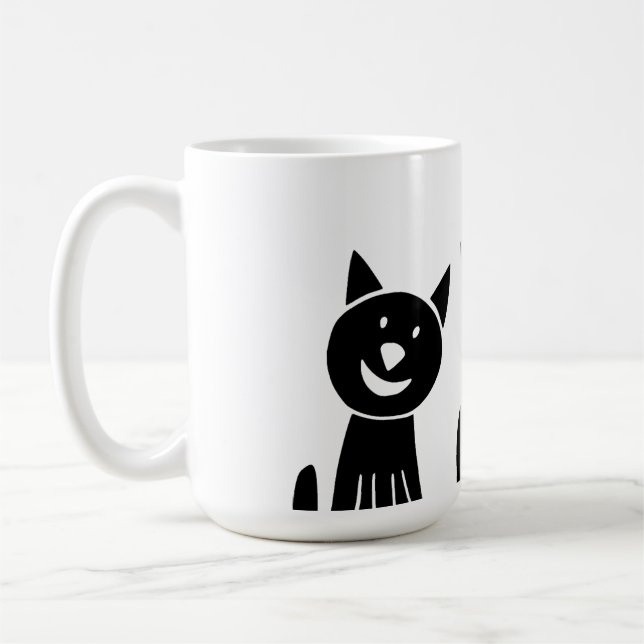 katt, natur, teckning kaffemugg (Vänster)
