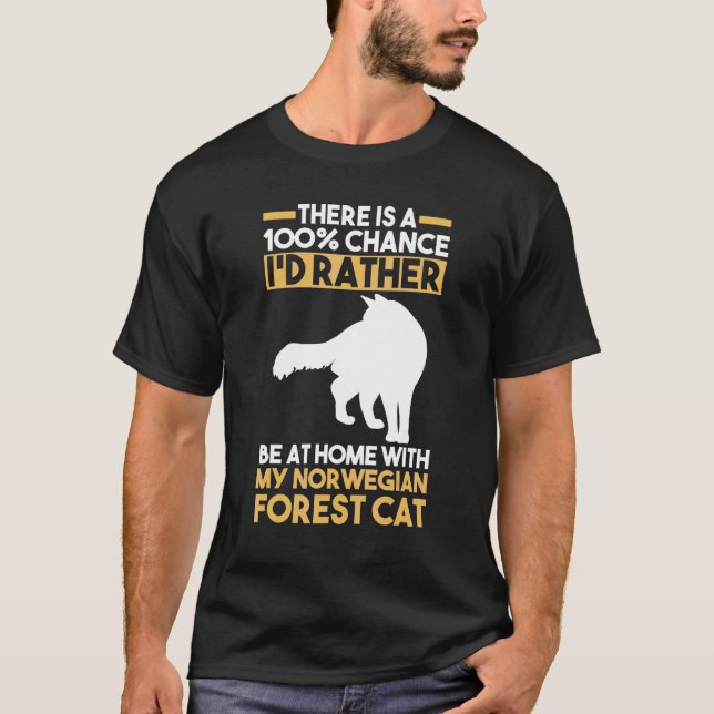 Katt Norsk Skog 1 T Shirt (Framsida)