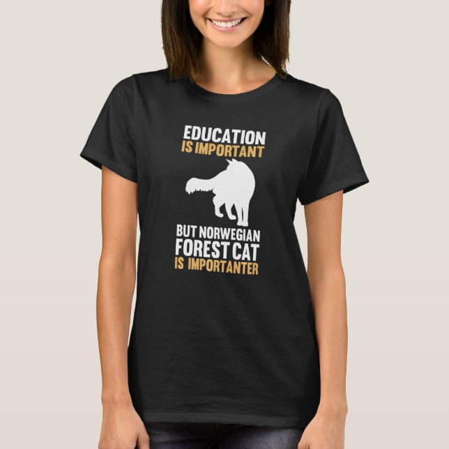 Katt Norsk Skog T Shirt (Framsida)
