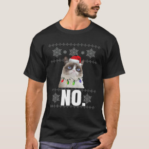 Katt nr Grumpy Julafton Cats nr Ugly God jul T Shirt