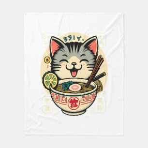 Katt Nudel Japansk Anime ga Kawaii Katt Fleecefilt