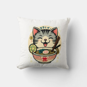 Katt Nudel Japansk Anime ga Kawaii Katt Kudde