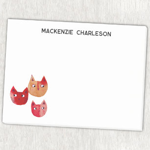 Katt nyckfull Rolig Personlig Namn Post-it Block