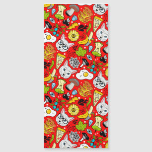 Katt och ägg på rött