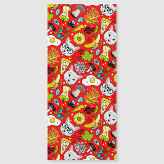 Katt och ägg på rött