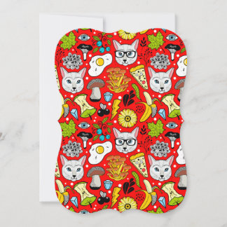 Katt och ägg på rött