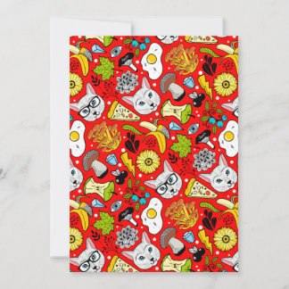 Katt och ägg på rött meddelande