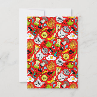 Katt och ägg på rött meddelande