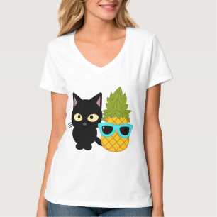 Katt och ananas är bästa vänner t shirt