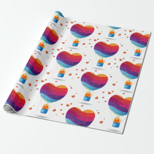 Katt och ballon i Kärlek Presentpapper