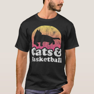 Katt och basketboll Manar eller Women Cat och Bask T Shirt