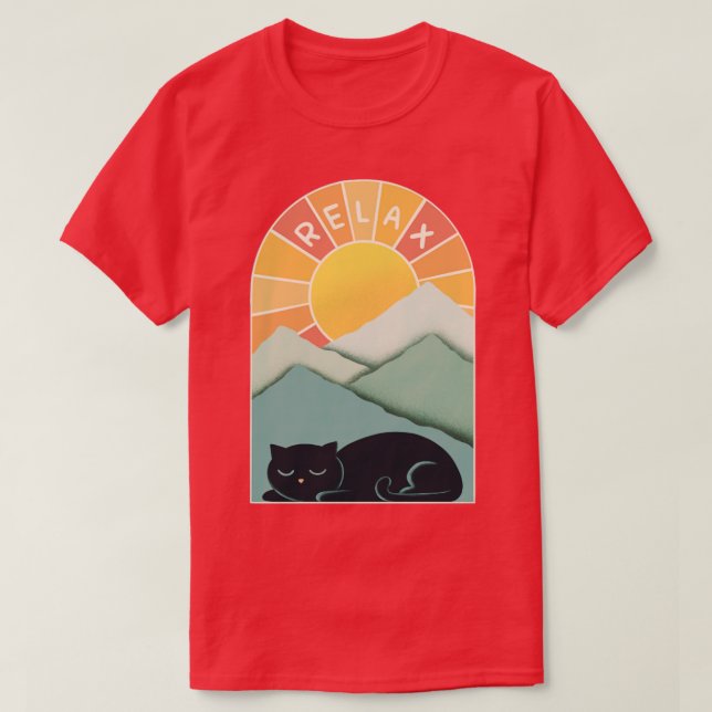 Katt och berg t shirt (Design framsida)