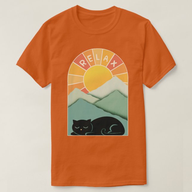 Katt och berg t shirt (Design framsida)