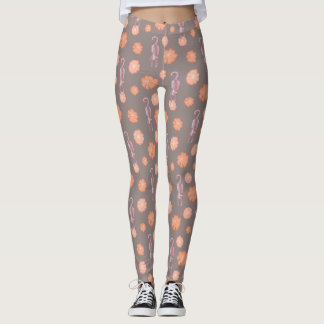 Katt- och blommadamasker leggings