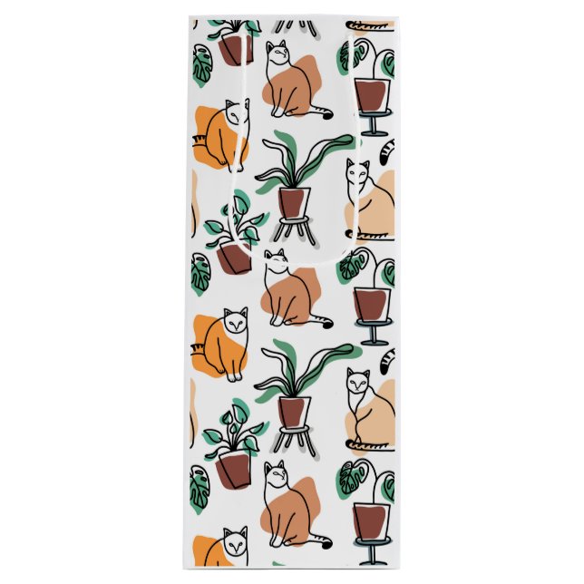 Katt och blommor i teckning-konst (Framsidan)