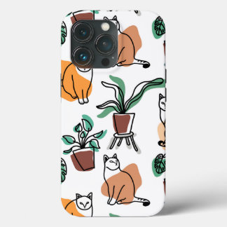 Katt och blommor i teckning-konst
