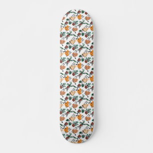 Katt och blommor i teckning-konst mini skateboard bräda 18,5 cm