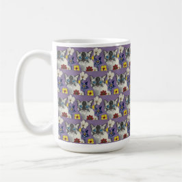 Katt och blommor Klassisk mugg, 444 ml Kaffemugg