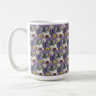 Katt och blommor Klassisk mugg, 444 ml Kaffemugg
