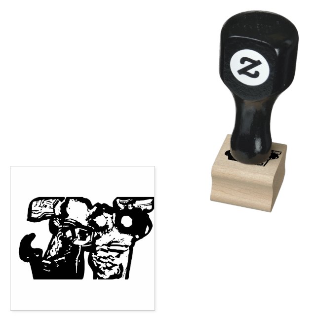 Katt och blommor stämpel (Stämplad)