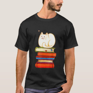 Katt och bok Bokmask läsare Katt jam älskare läs B T Shirt