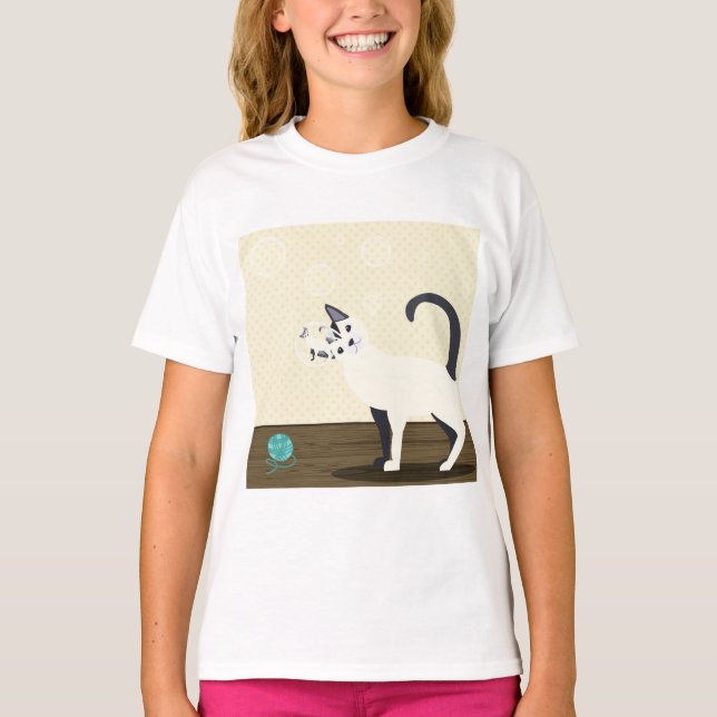 Katt och bubblor t shirt (Framsida)