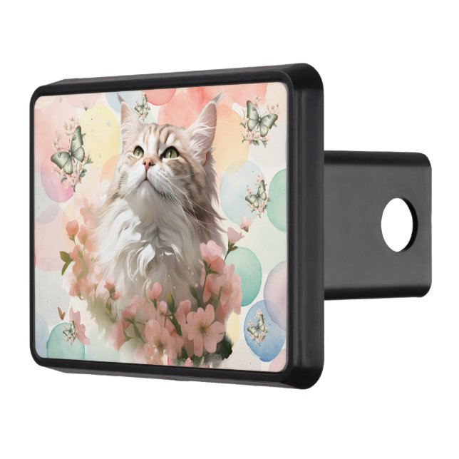 Katt- och Butterflies-Rosa Pastellkritor Dragkroksskydd (Vänster)