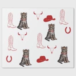 Katt- och cowboypojkar presentpapper
