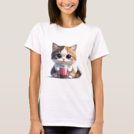 Katt och dricka Boba T-shirt