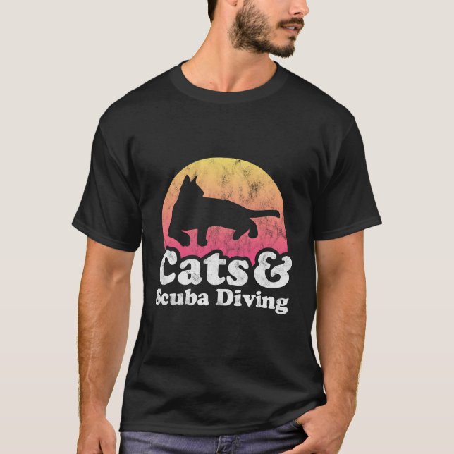 Katt och Dyka 'S eller 'S Katt- och dykdiver' T Shirt (Framsida)